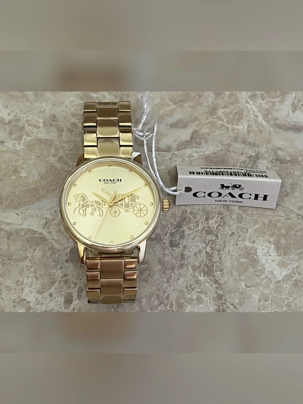 Coach Women’s Grand Goldtone Quartz Bracelet Watch